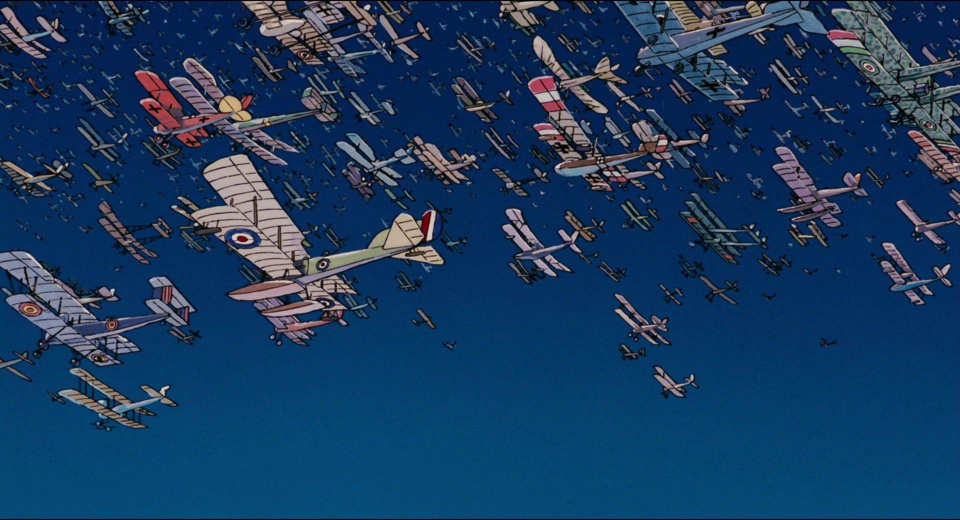 1920x1040 Jet fighters cartoon illustration, The Wind Rises, Studio Ghibli