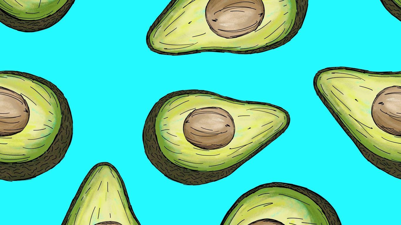1366x768 Download wallpaper 1366x768 avocado, art, fruit tablet, laptop HD