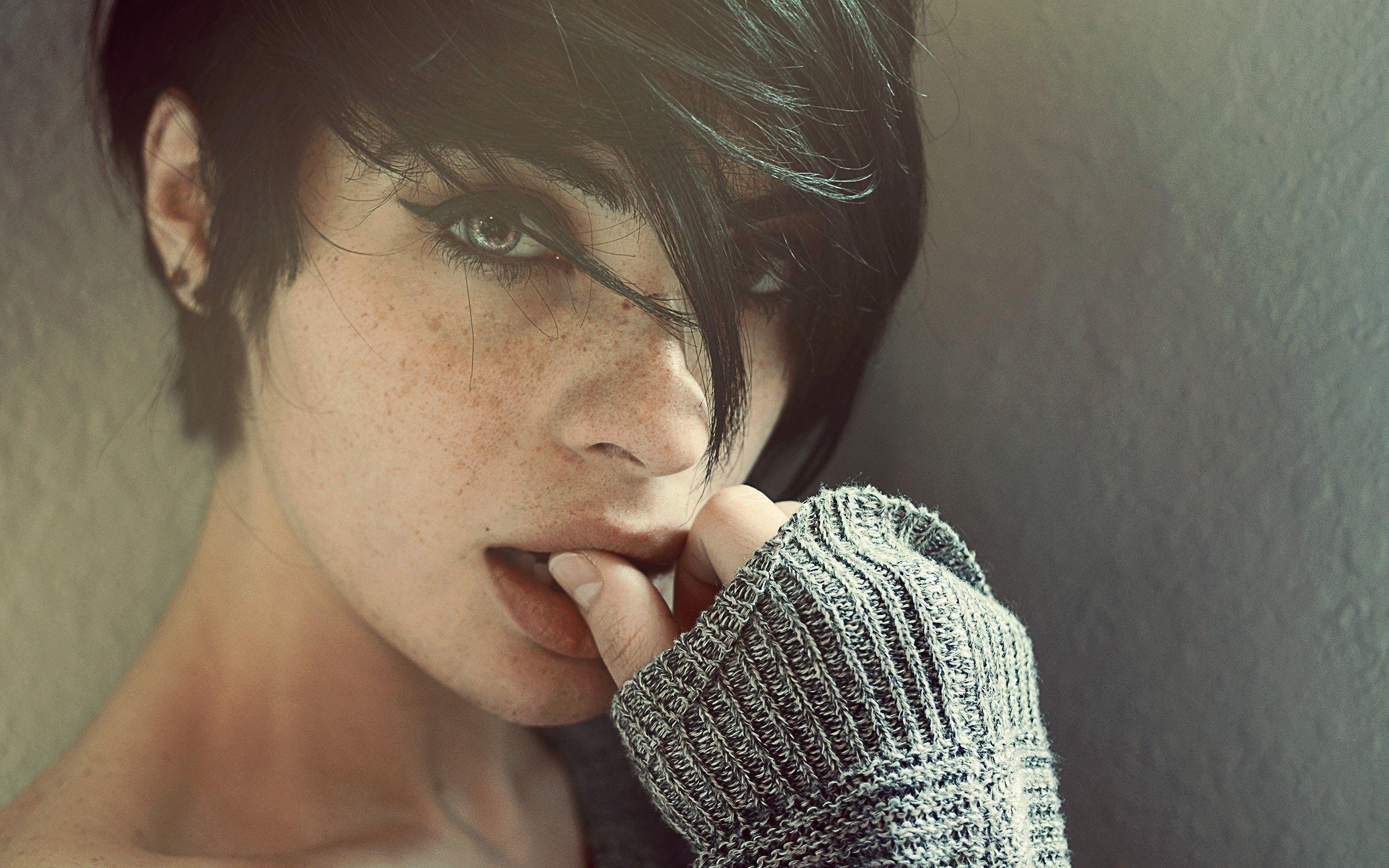 2560x1600 Woman Face Freckles Wallpaper 49835 2560x1600px