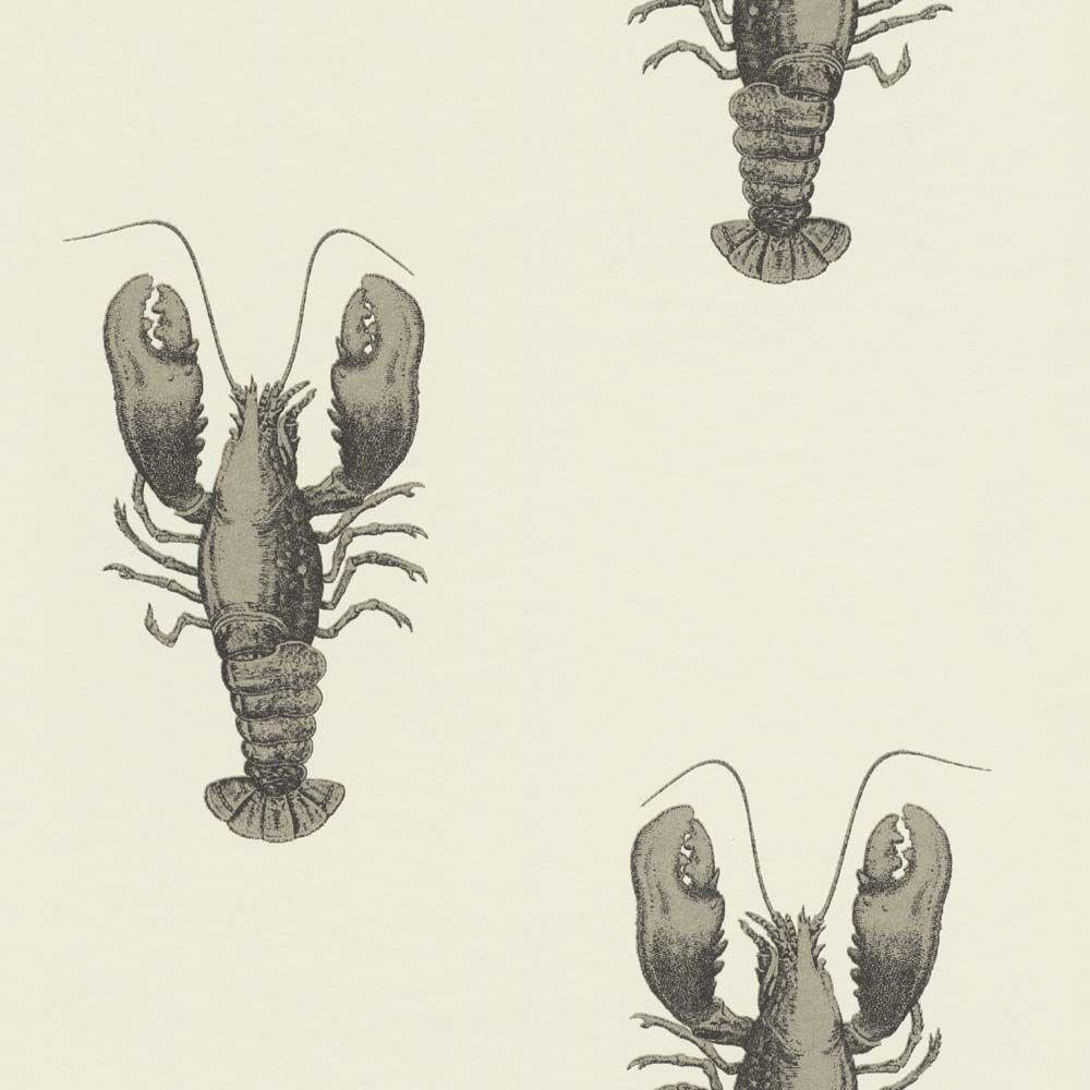1000x1000 Wallpaper Lobster Crab white silver Gloss Rasch Textil 289564