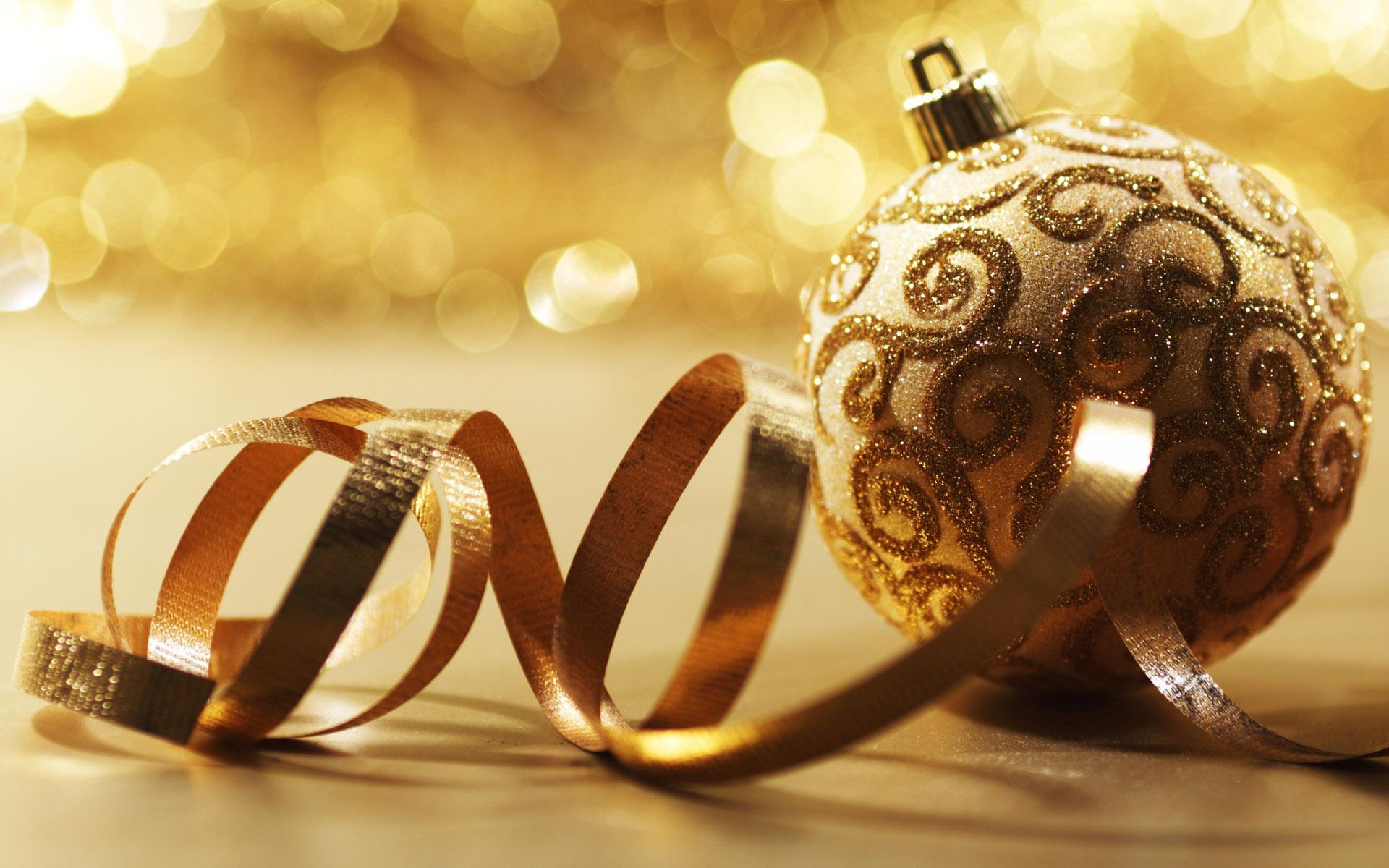 1920x1200 Golden Christmas Wallpaper