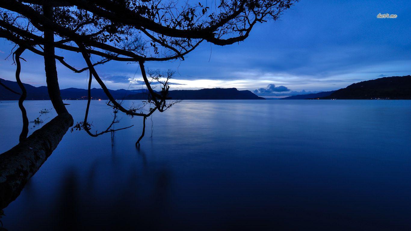 1366x768 FREE Dark Blue Wallpaper in PSD