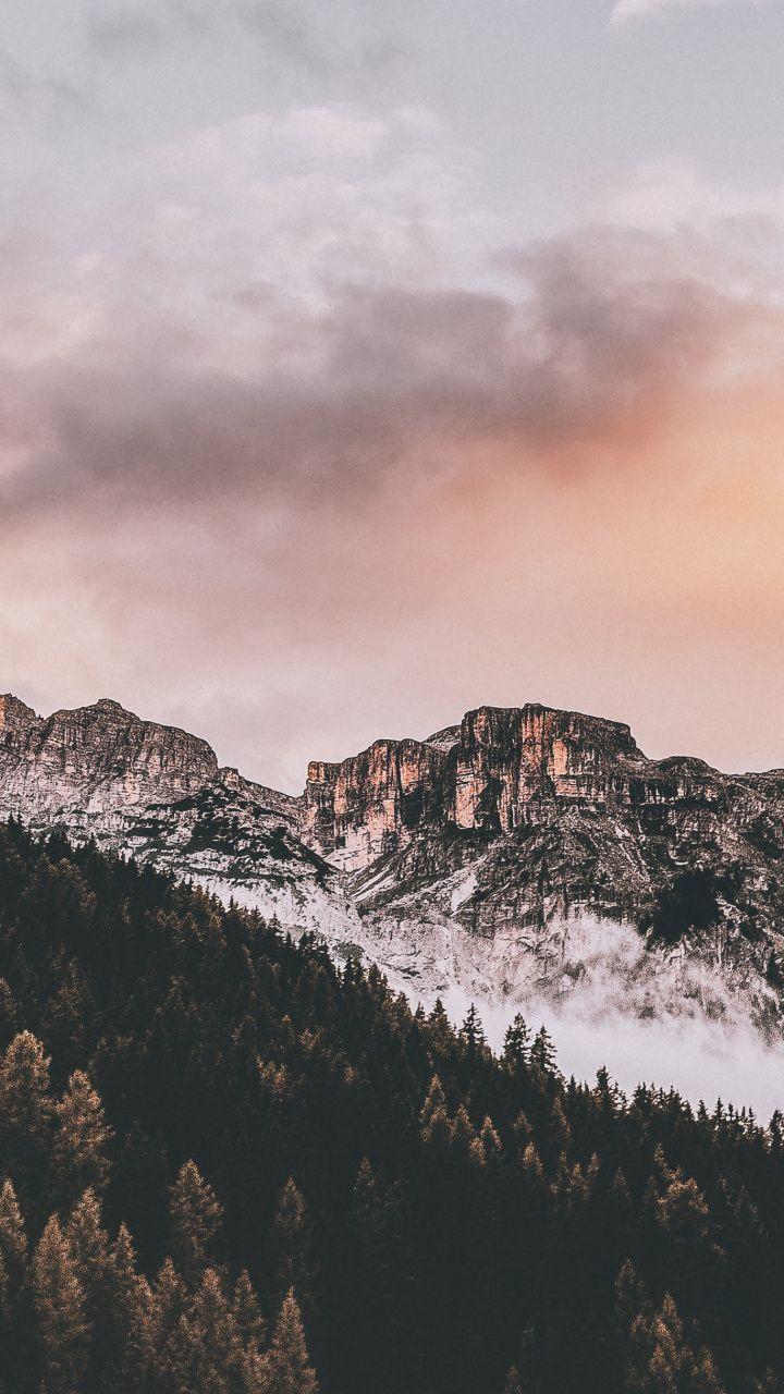 720x1280 Mountains, tree, nature, clouds, autumn wallpaper. Nature