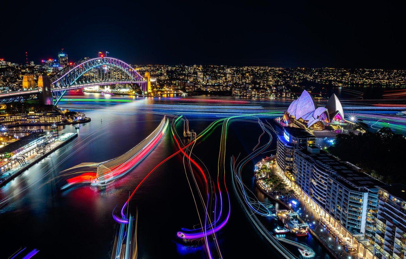 1332x850 Wallpaper lights, Sydney, cityscape, sydney, australia, opera