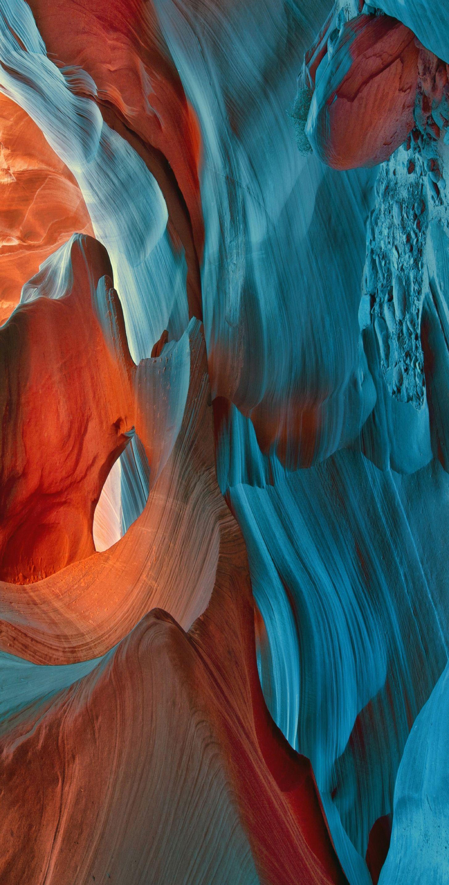 1455x2864 Orange And Blue Wallpaper