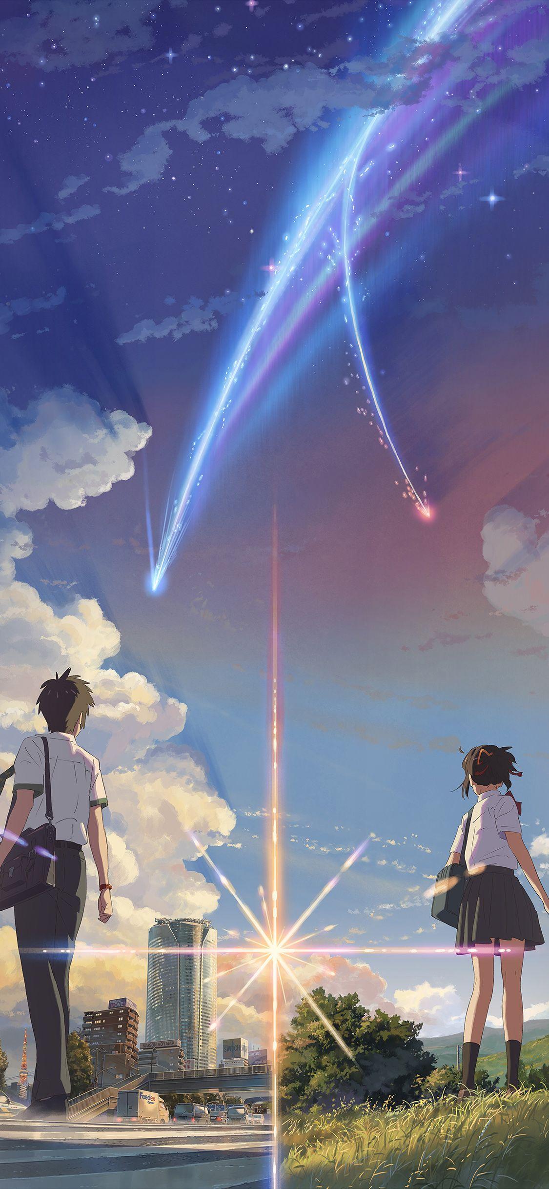 1125x2436 iPhone X wallpaper. boy and girl anime