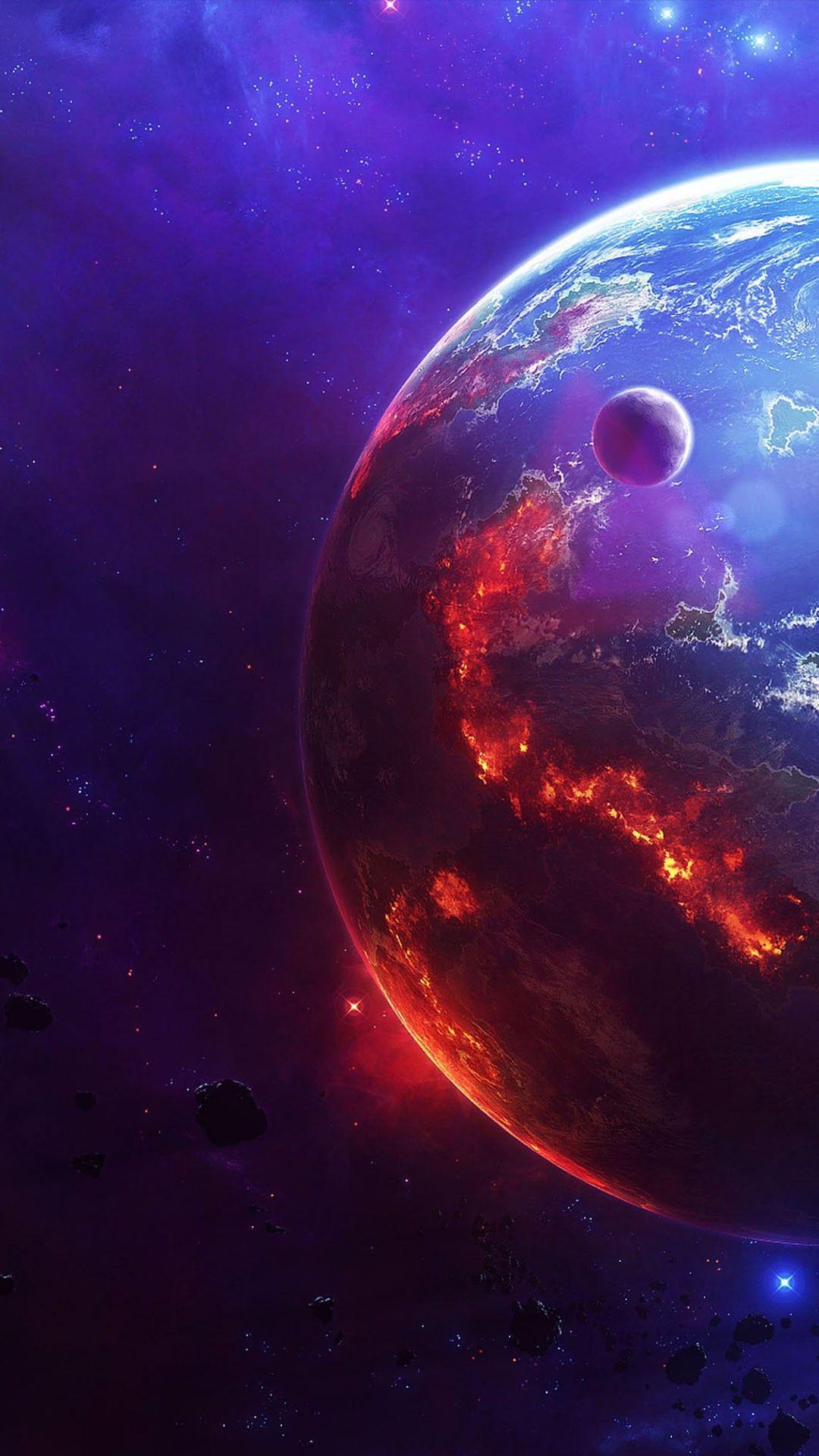 1080x1920 Fiery Blue Planet Wallpaper Wars Planet Wallpaper iPhone