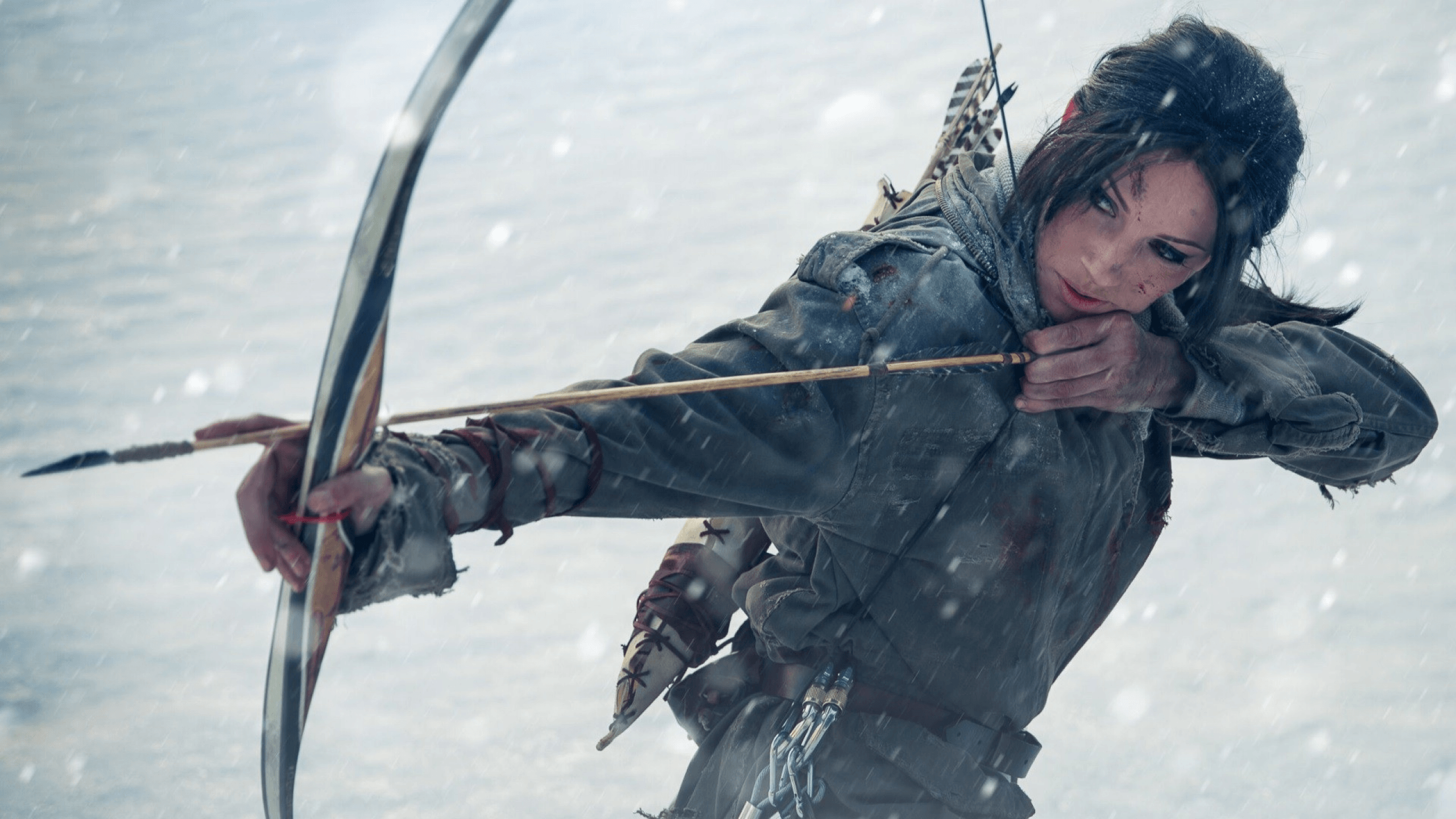 2560x1440 Download 2560x1440 lara croft, tomb raider, cosplay, bow, arrow