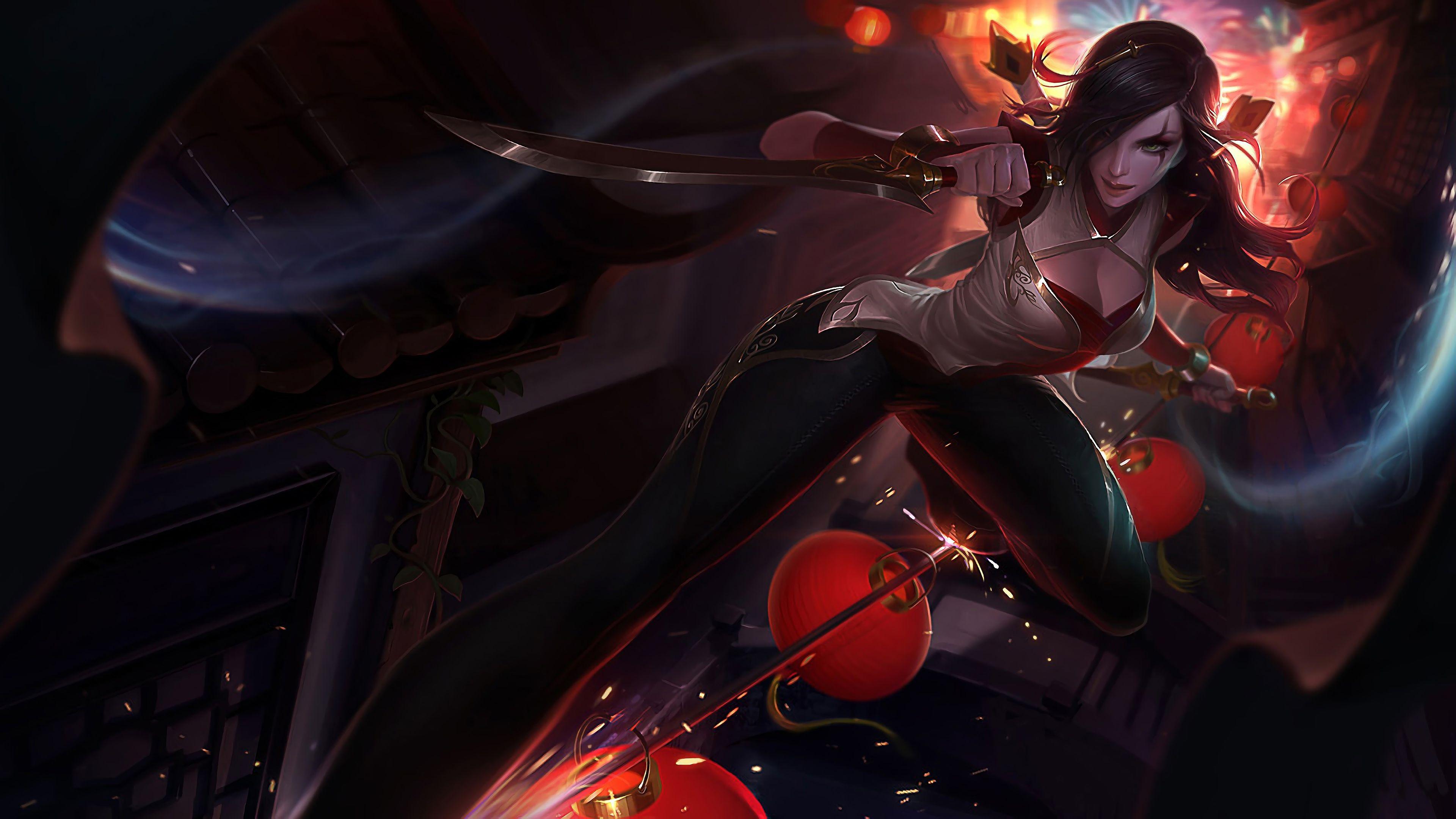 3840x2160 Wallpaper 4k Warring Kingdoms Katarina LoL Splash Art League