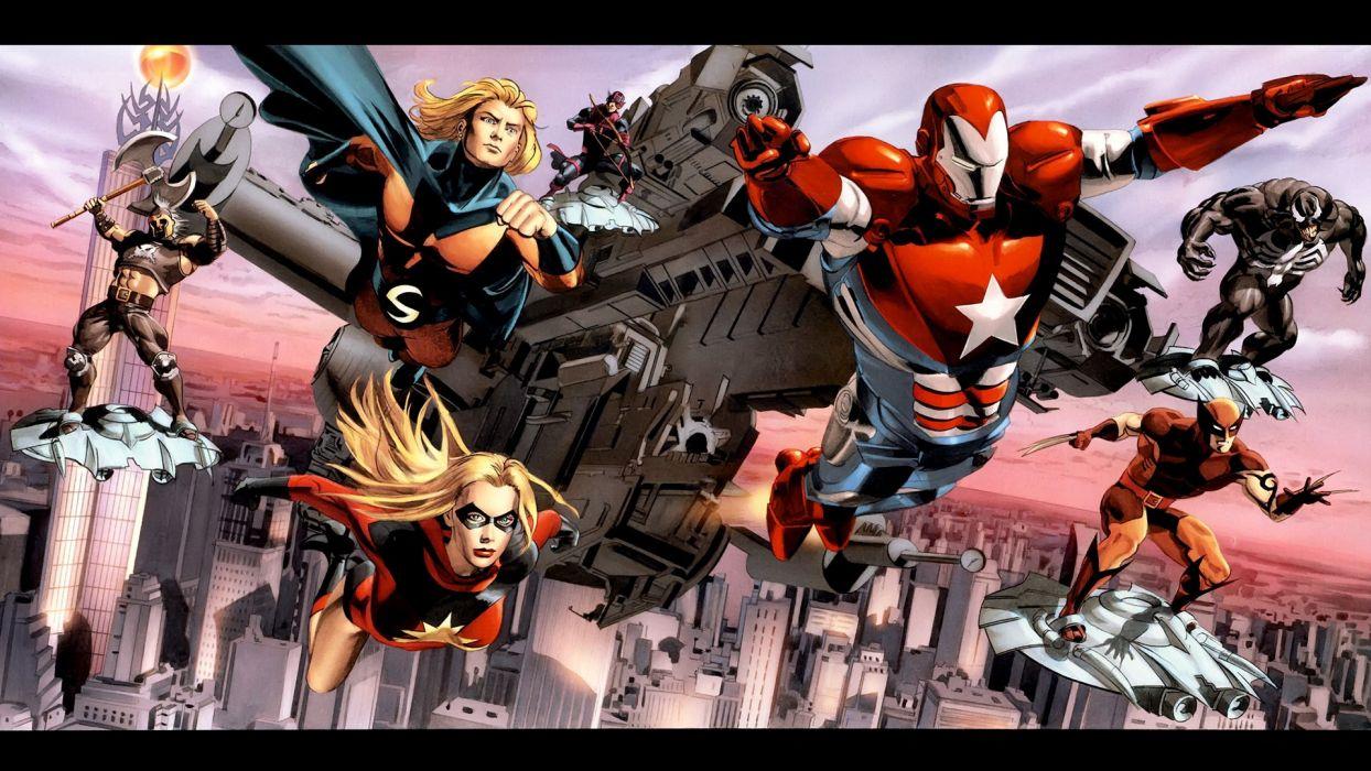 1244x700 Comics Venom Wolverine Marvel Comics Dark Reign Sentry Ares Iron