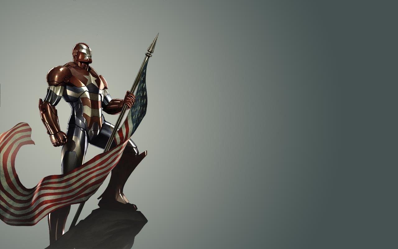 1280x800 United States of America flag illustration, Marvel Comics, Iron