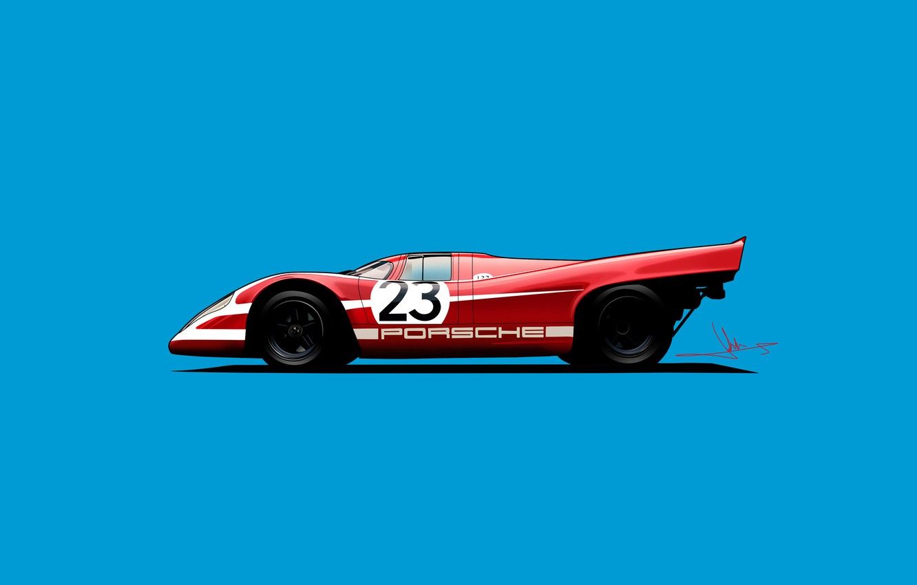 1332x850 Wallpaper Porsche, Red, Car, Minimalism, Transport & Vehicles