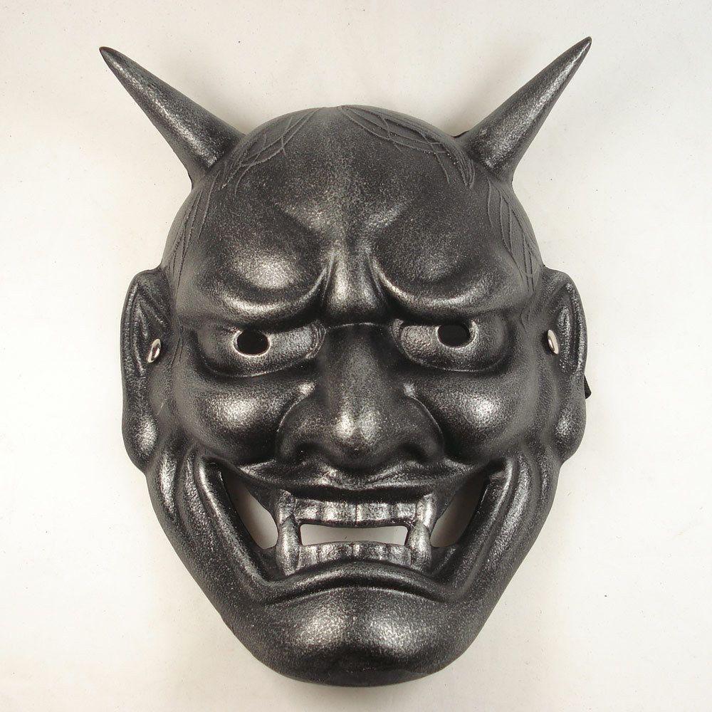 Древние китайские маски. Маска Hannya демон. Oni Hannya Mask. Маска Кабуки маска Бога смерти. Oni демон маска.