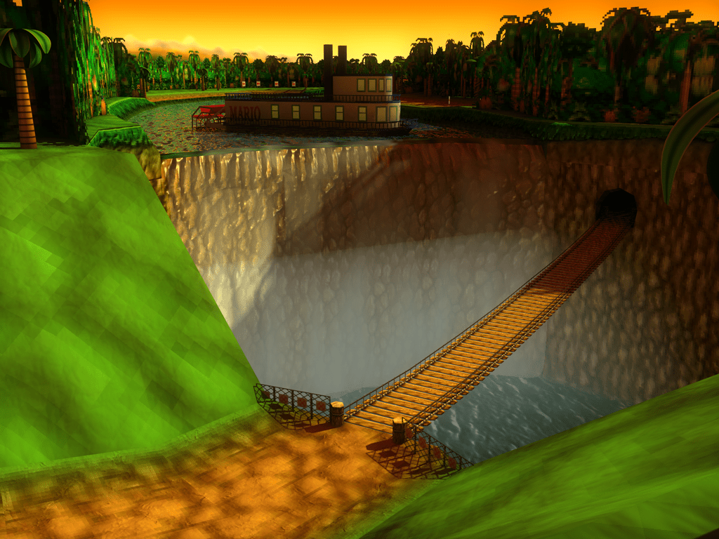 1024x768 DK's Jungle Parkway. Mario Kart Racing