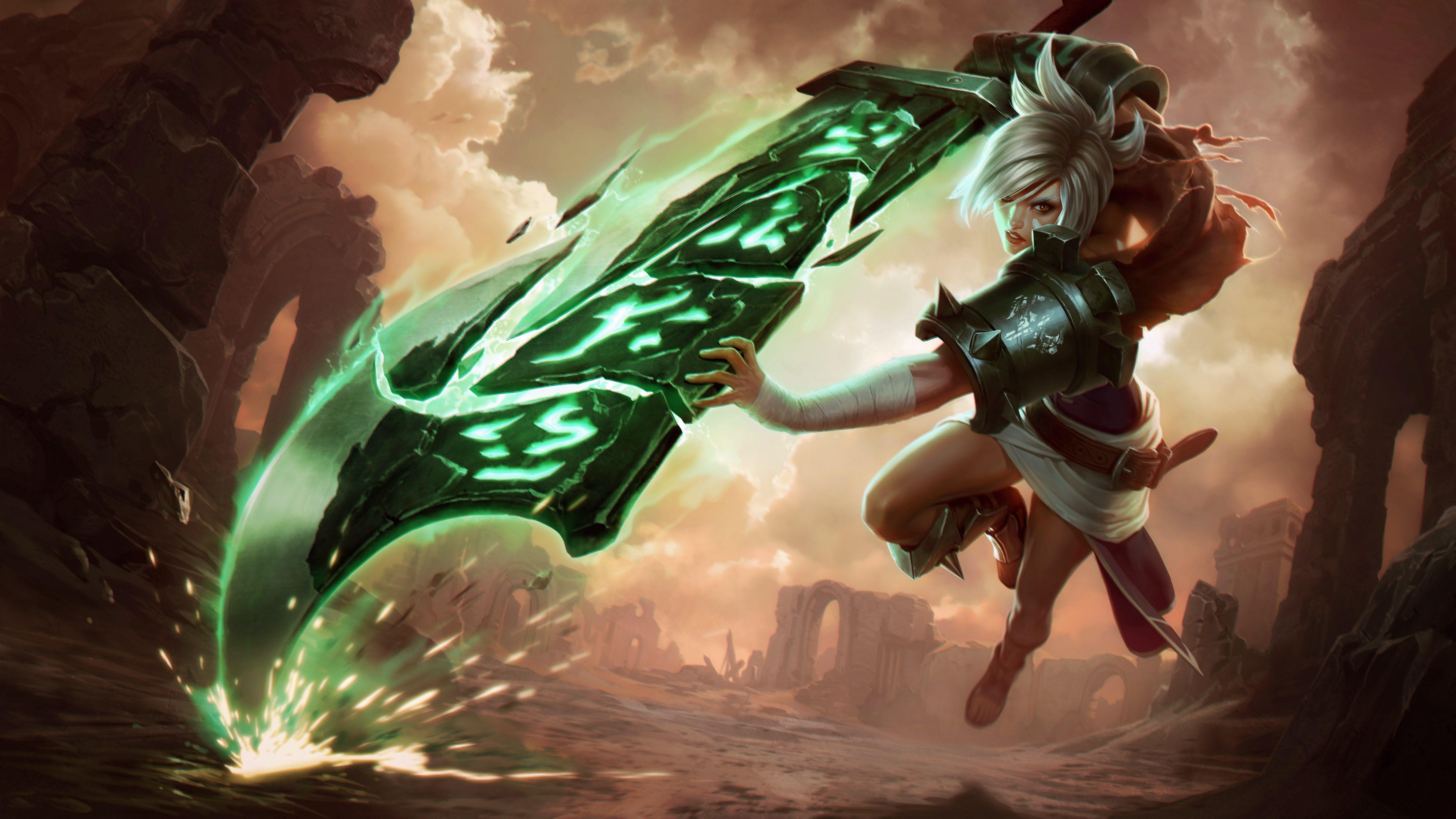 5000x2813 League Of Legends Riven Wallpaper HD Wallpaper