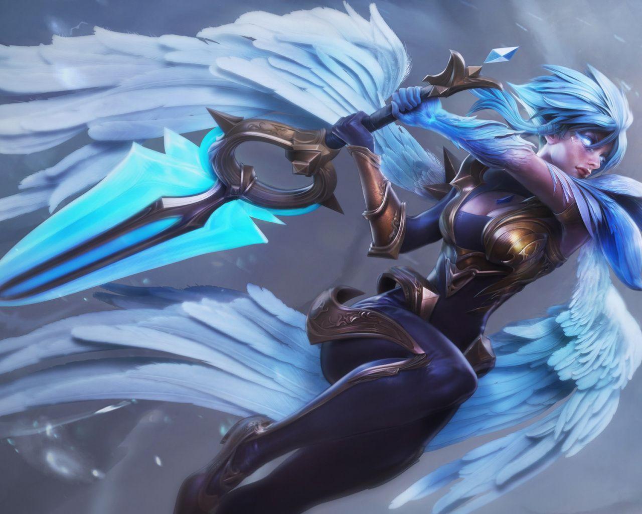 1280x1024 Wallpaper Riven, League Of Legends, Wings, Sword
