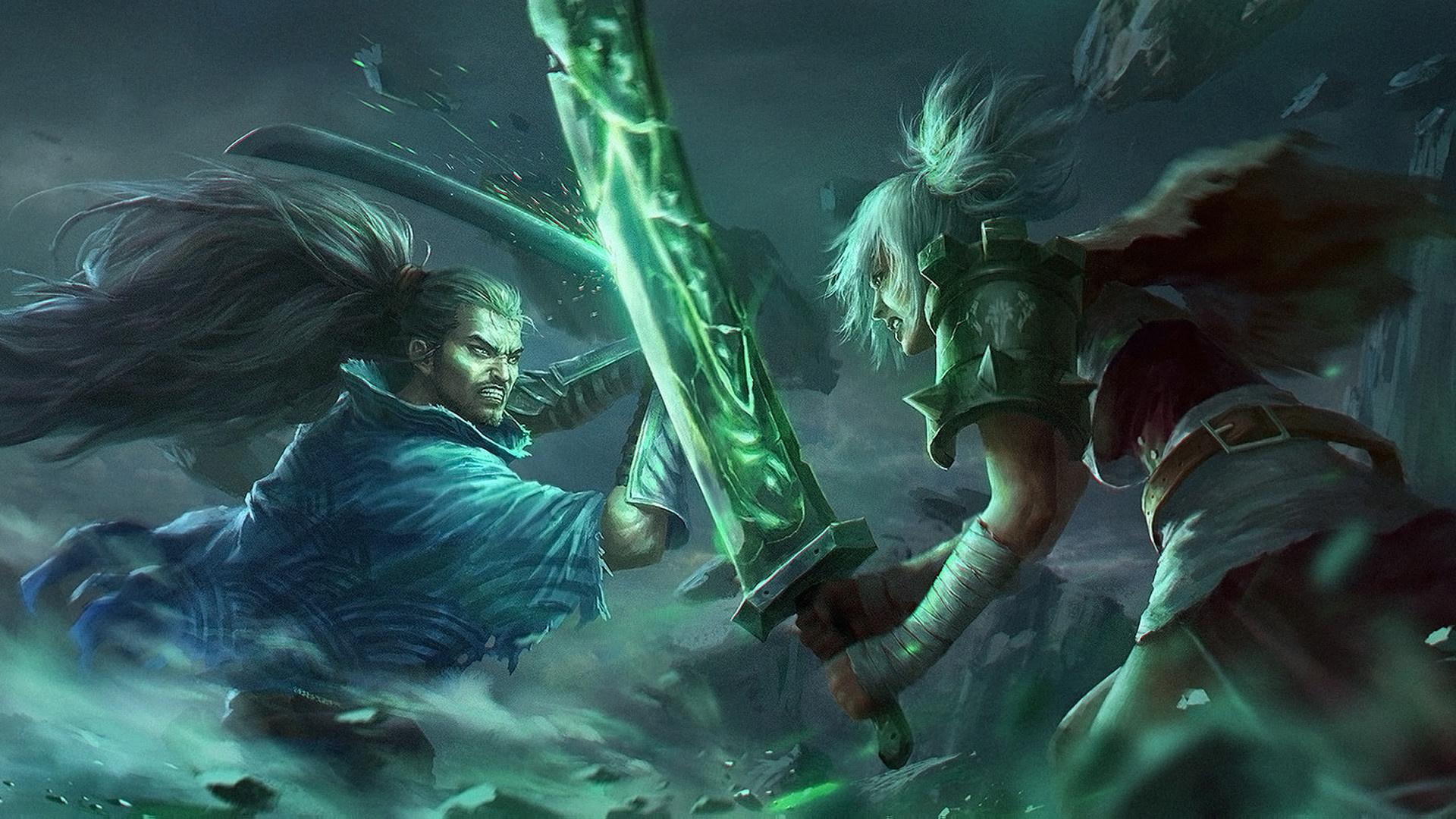 1920x1080 Wallpaper Riven, Yasuo, League Of Legends, Online Game, Vs