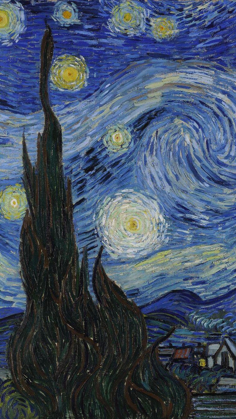 752x1334 painting Wallpaper• Night Van Gogh iPhone, Download