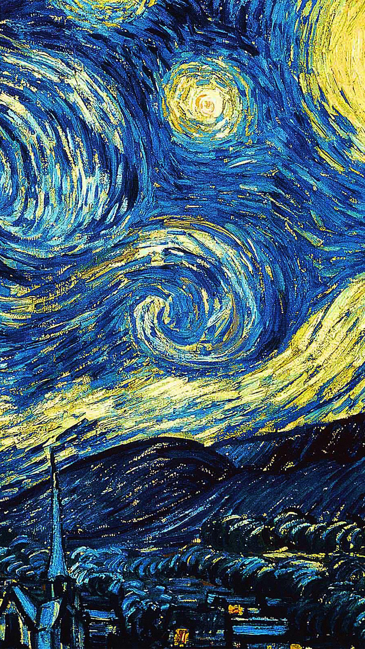 1242x2208 Vicent Van Gogh Starry Night Art Classic Wallpaper