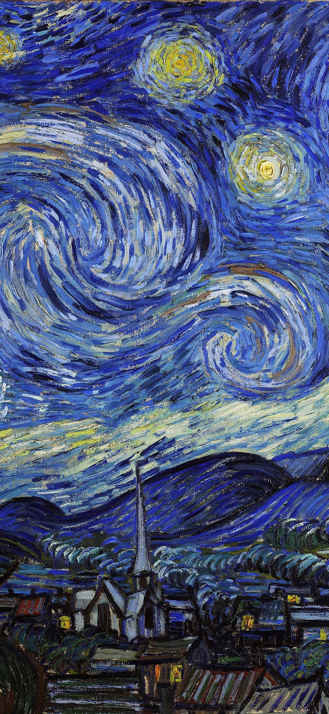 1125x2436 iPhone X Gogh Starry Night iPhone, Download Wallpaper