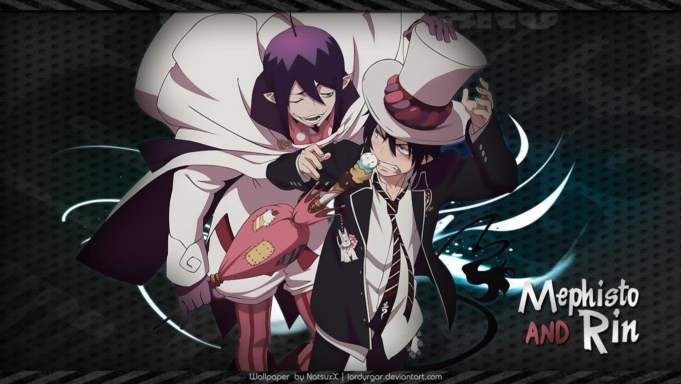 1360x768 Mephisto and Rin digital wallpaper, Blue Exorcist, anime, Okumura Rin HD wallpaper