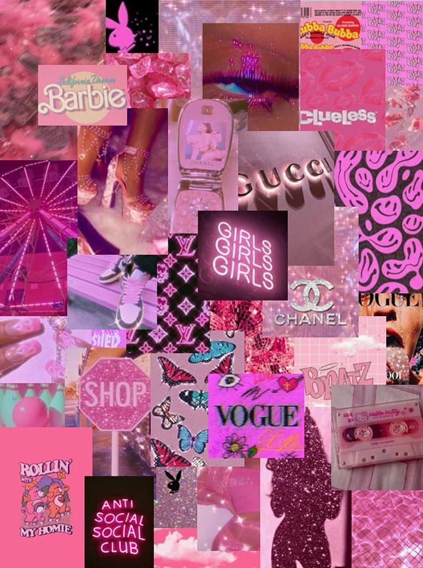 850x1141 Pretty In Pink Wall Collage Kit, baddie collage HD phone wallpaper