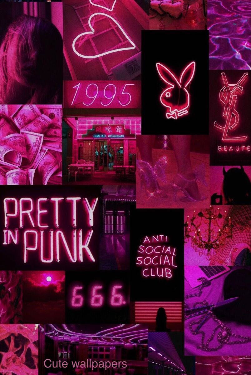 804x1200 Pretty In Pink Pink Baddie Collage Wallpaper