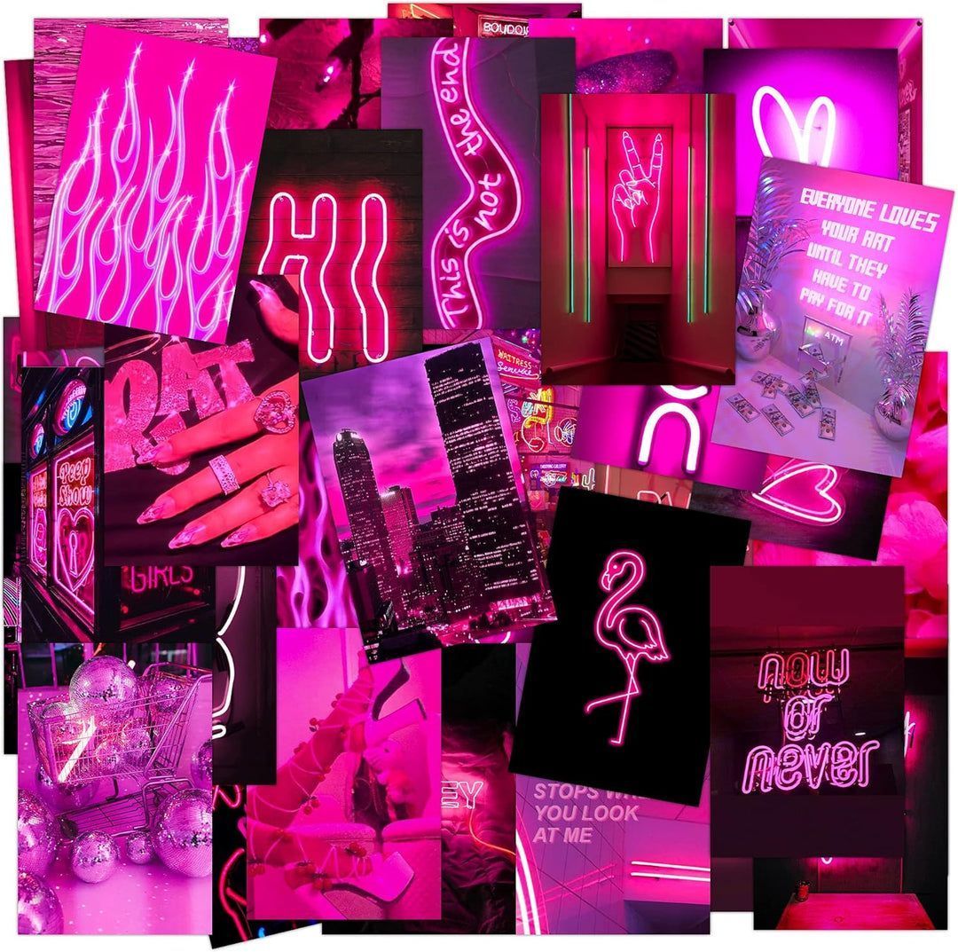 1080x1073 Neon Pink Vibes Wall Collage Kit