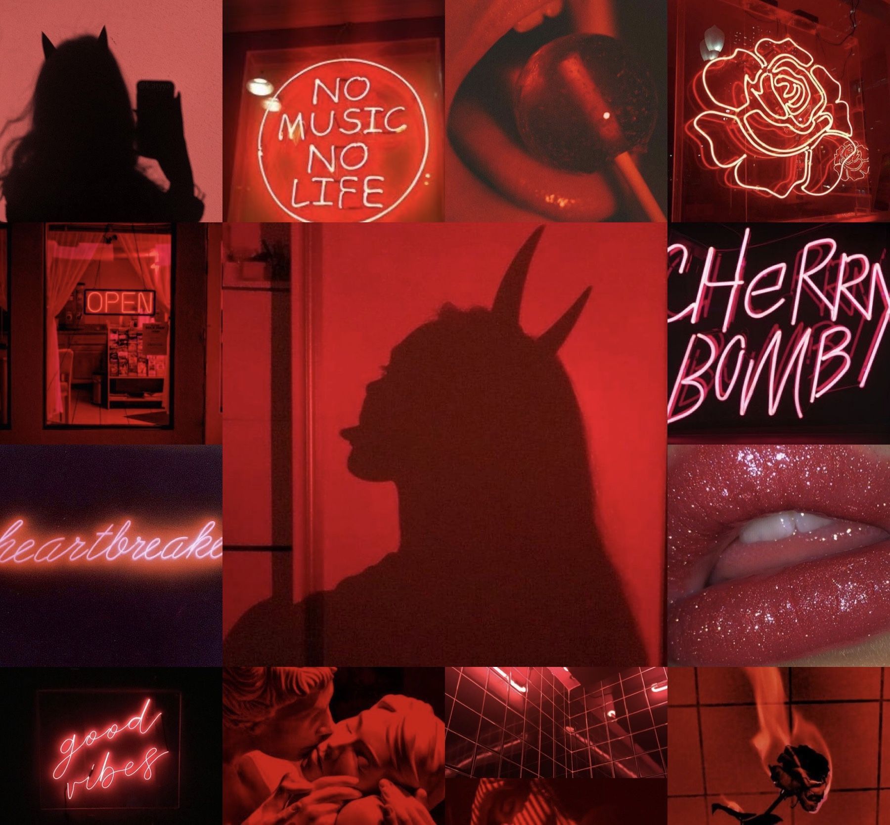 1800x1670 Baddie Collage Red Wallpaper