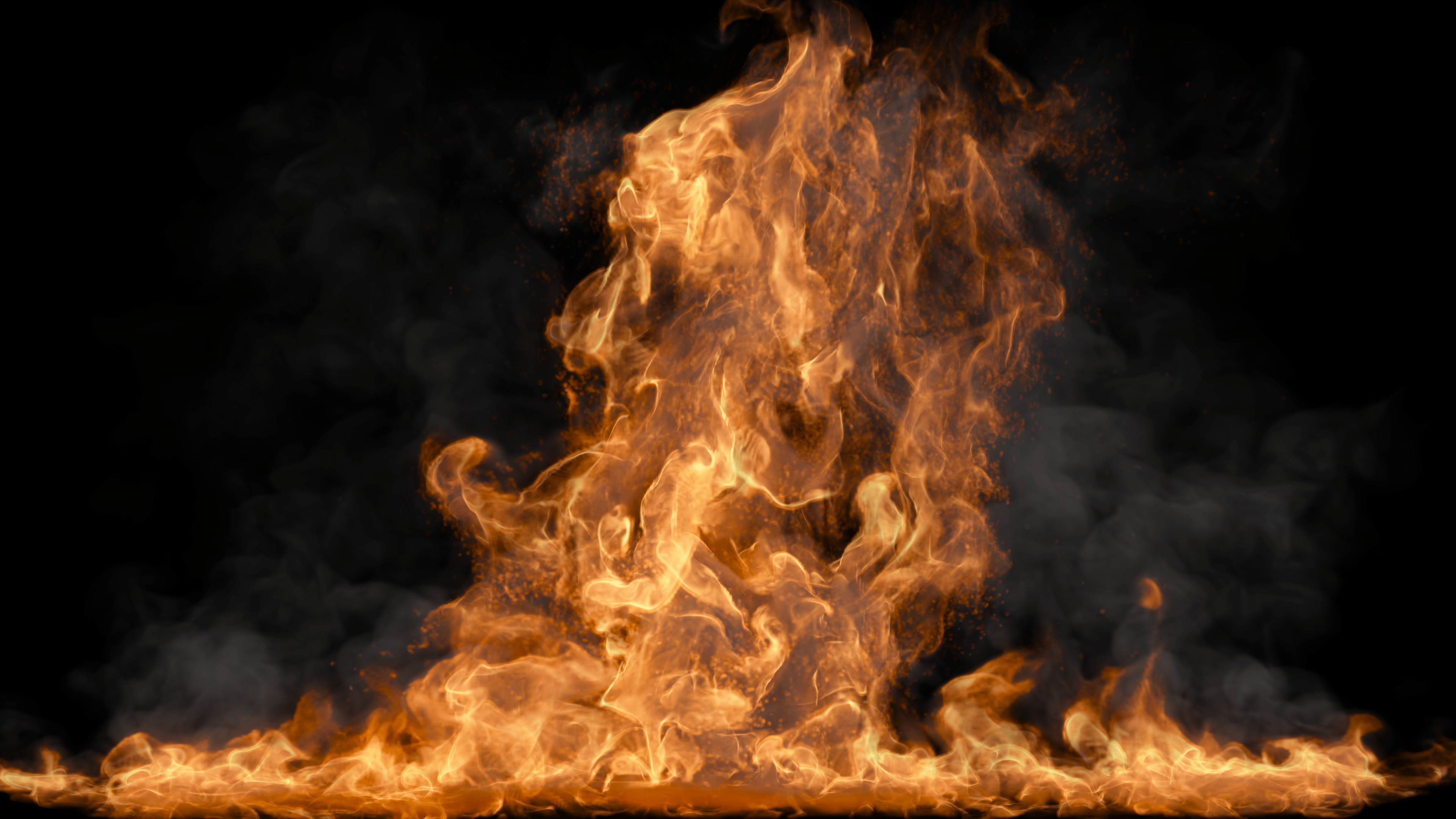 3840x2160 Burning Fire Effect In 4k Close Up Roaring Flames
