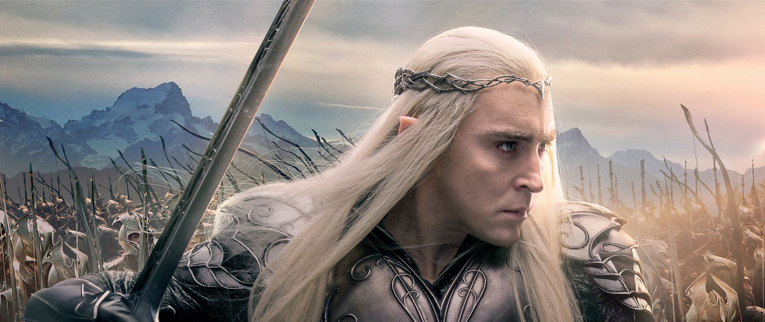 2560x1080 Lee Pace as Thranduil in Hobbit 3 Wallpaper HD Background