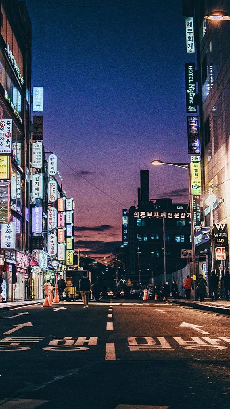 800x1422 Seoul, city, korean, love, night, roads, south korea, square, HD phone wallpaper