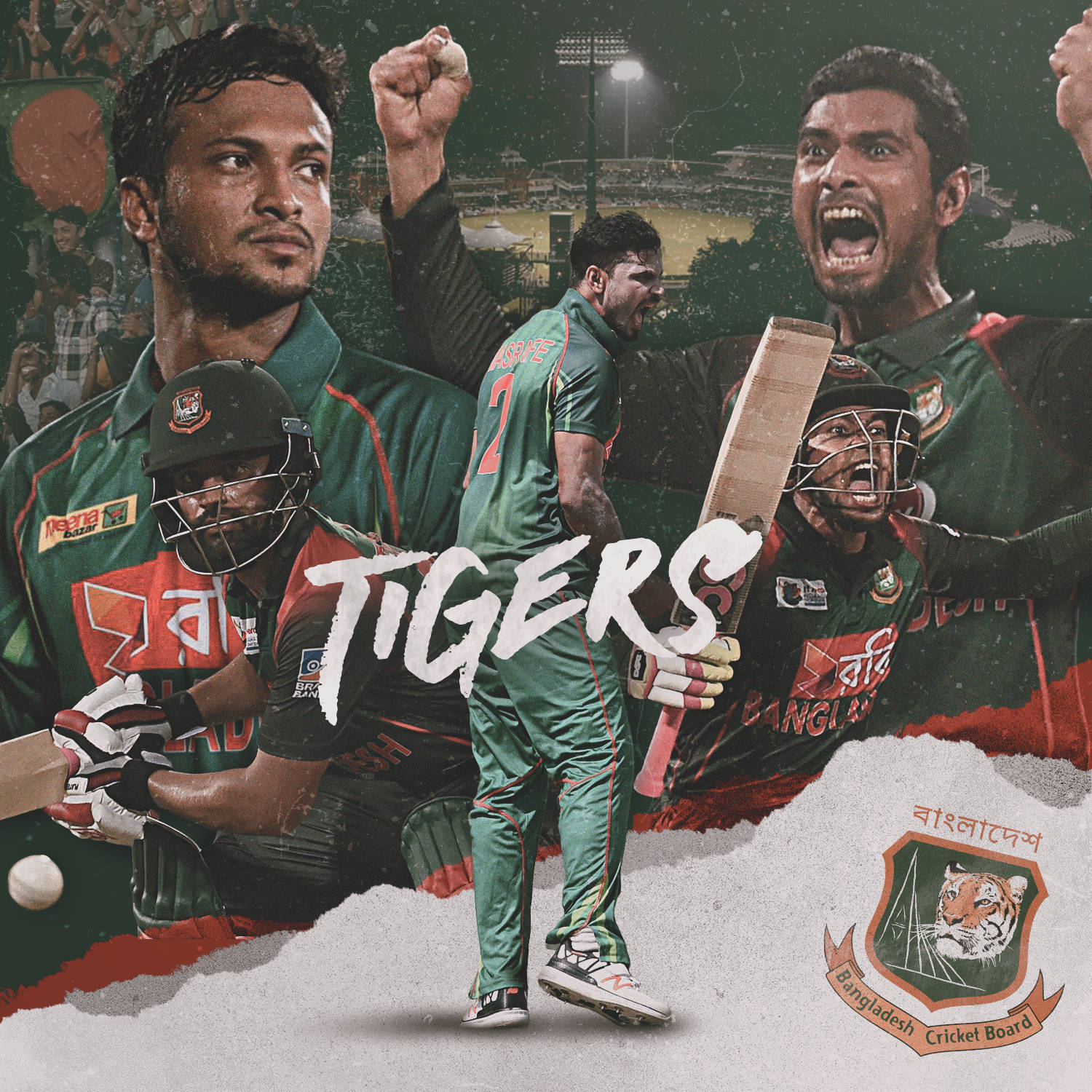 1500x1500 Download Bangladesh Cricket Team Tigers Poster Wallpaper