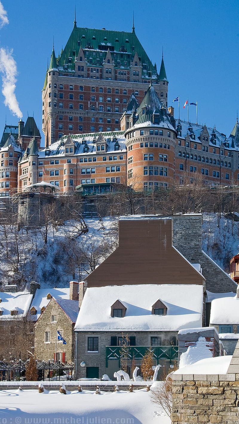 800x1418 Chateau Frontenac, canada, quebec city, HD phone wallpaper