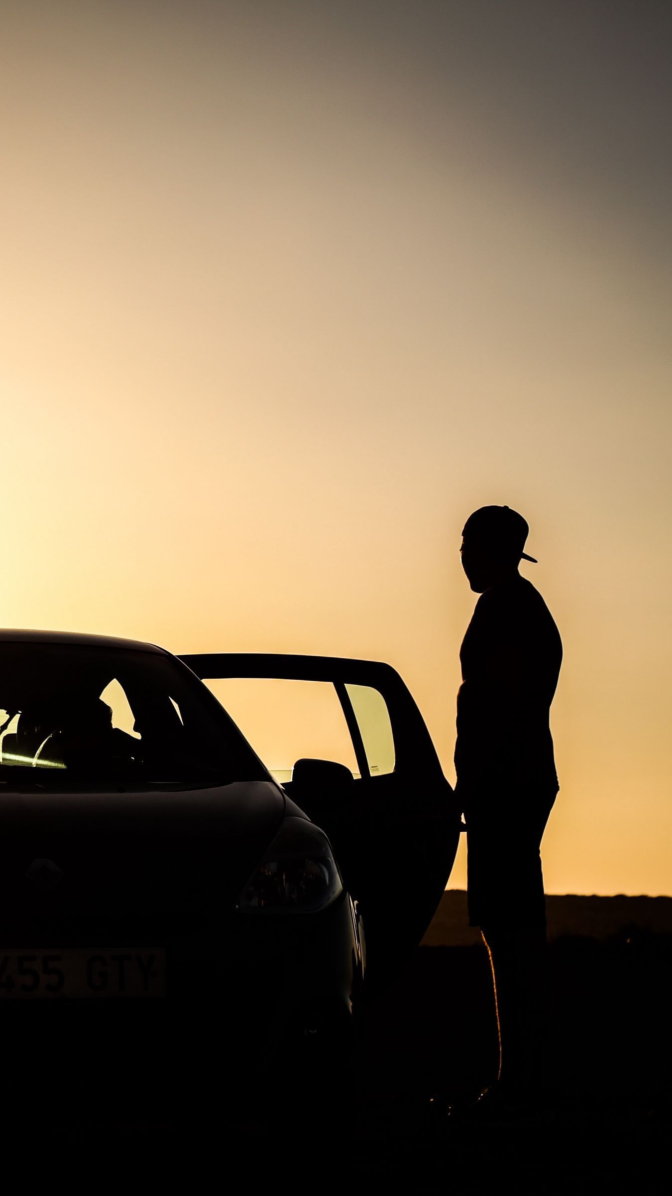 1350x2400 Download wallpaper 1350x2400 car, silhouette, dark, twilight, door, open iphone 8+/7+/6s+/for parallax HD background