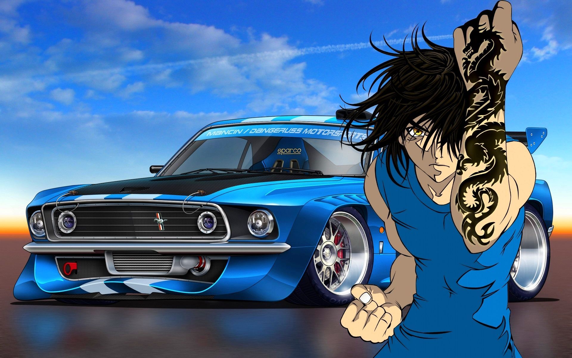 1920x1200 Wallpaper Woman in Brown Long Sleeve Shirt Leaning on Blue Bmw Car, Background Free Image