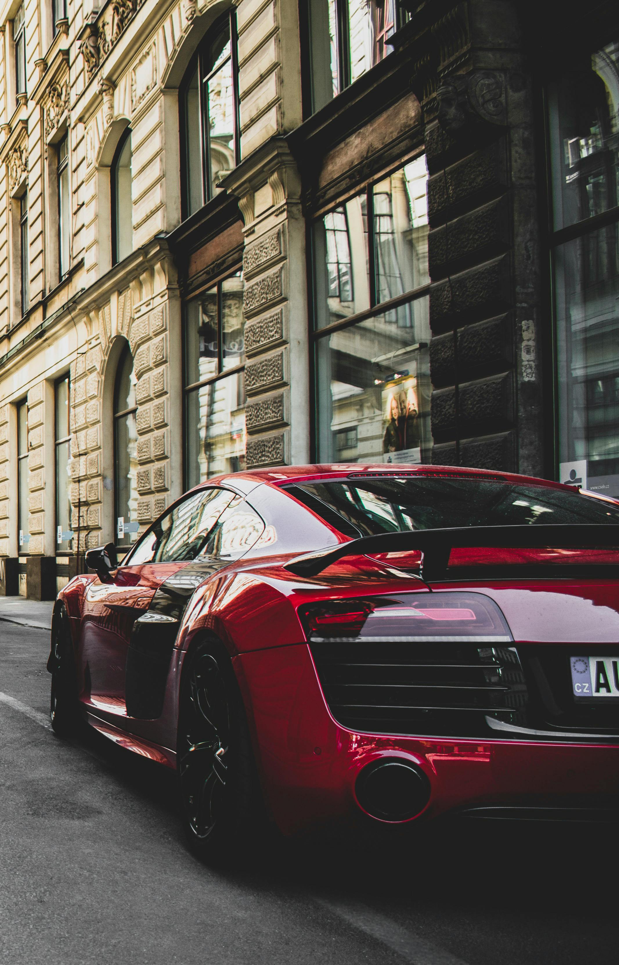 2133x3327 Red Vehicle on the Road · Free