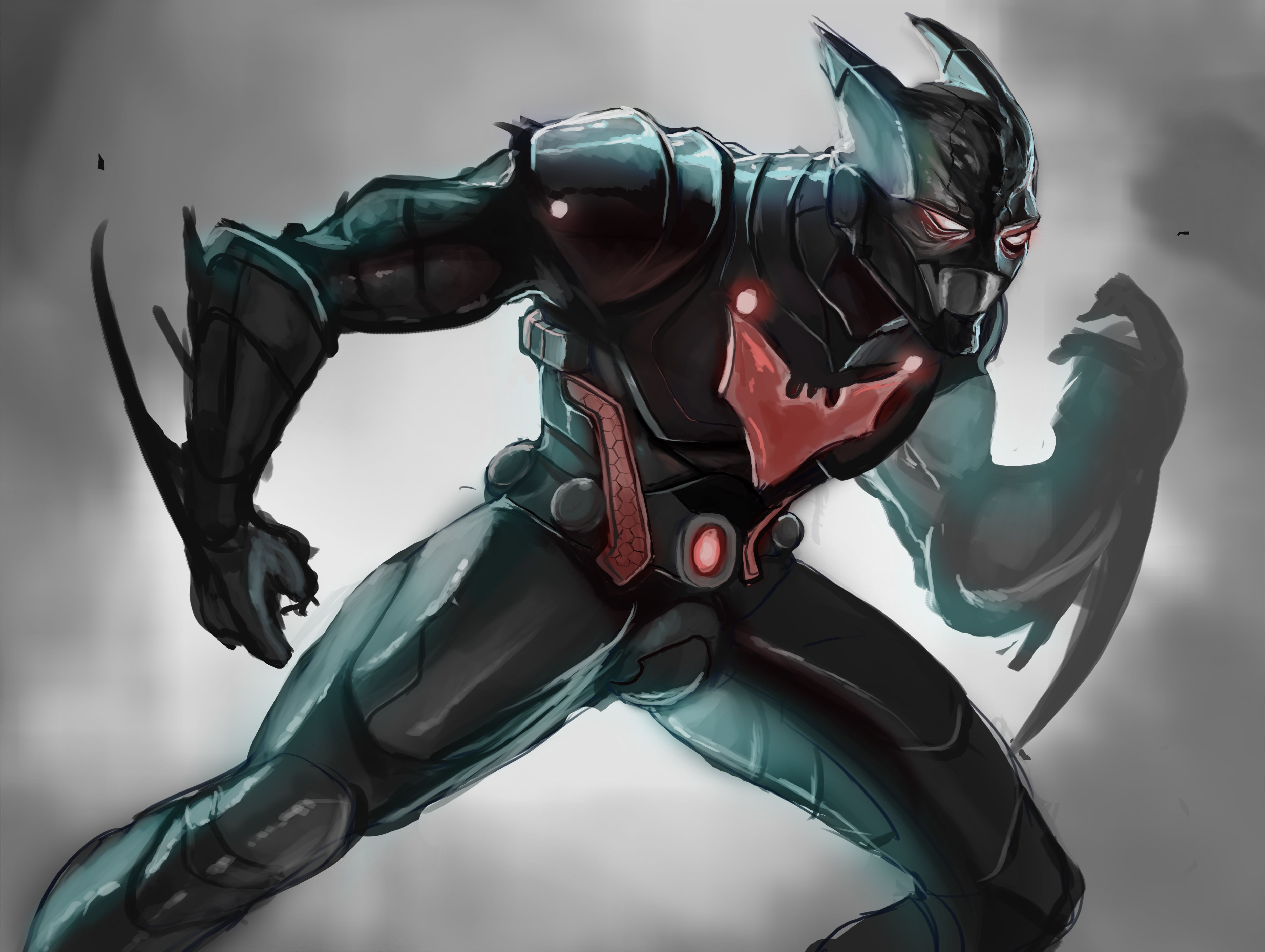 5000x3766 Wallpaper batman, costume, superhero, iron suit for mobile and desktop, section фантастика, resolution 5000x3766