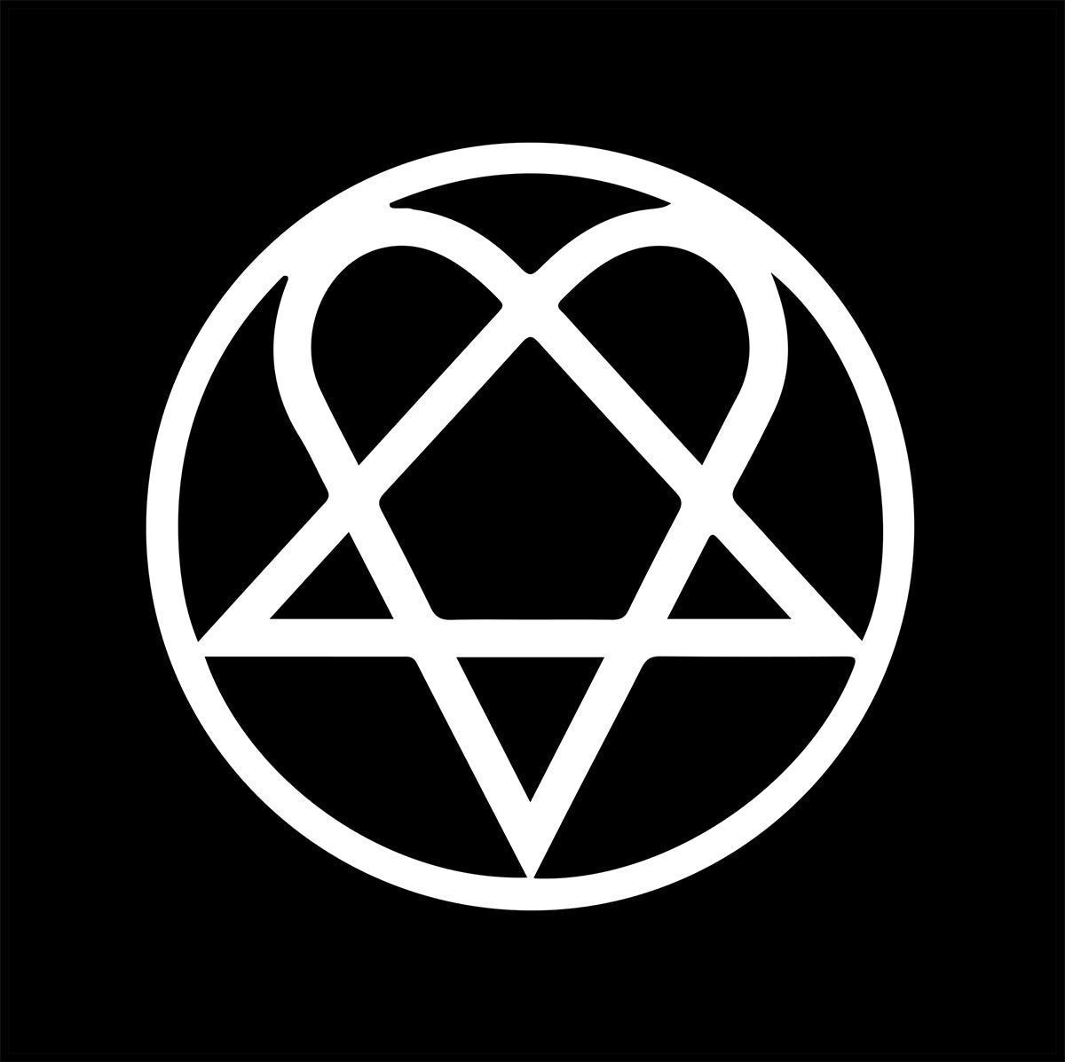 1200x1197 Heartagram HIM Vinilo Calcomanía 6 pulgadas de ancho