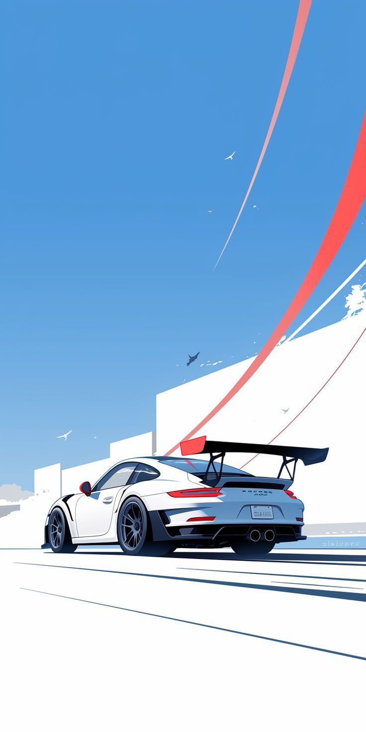 736x1472 Porsche. Minimalist Mobile Wallpaper