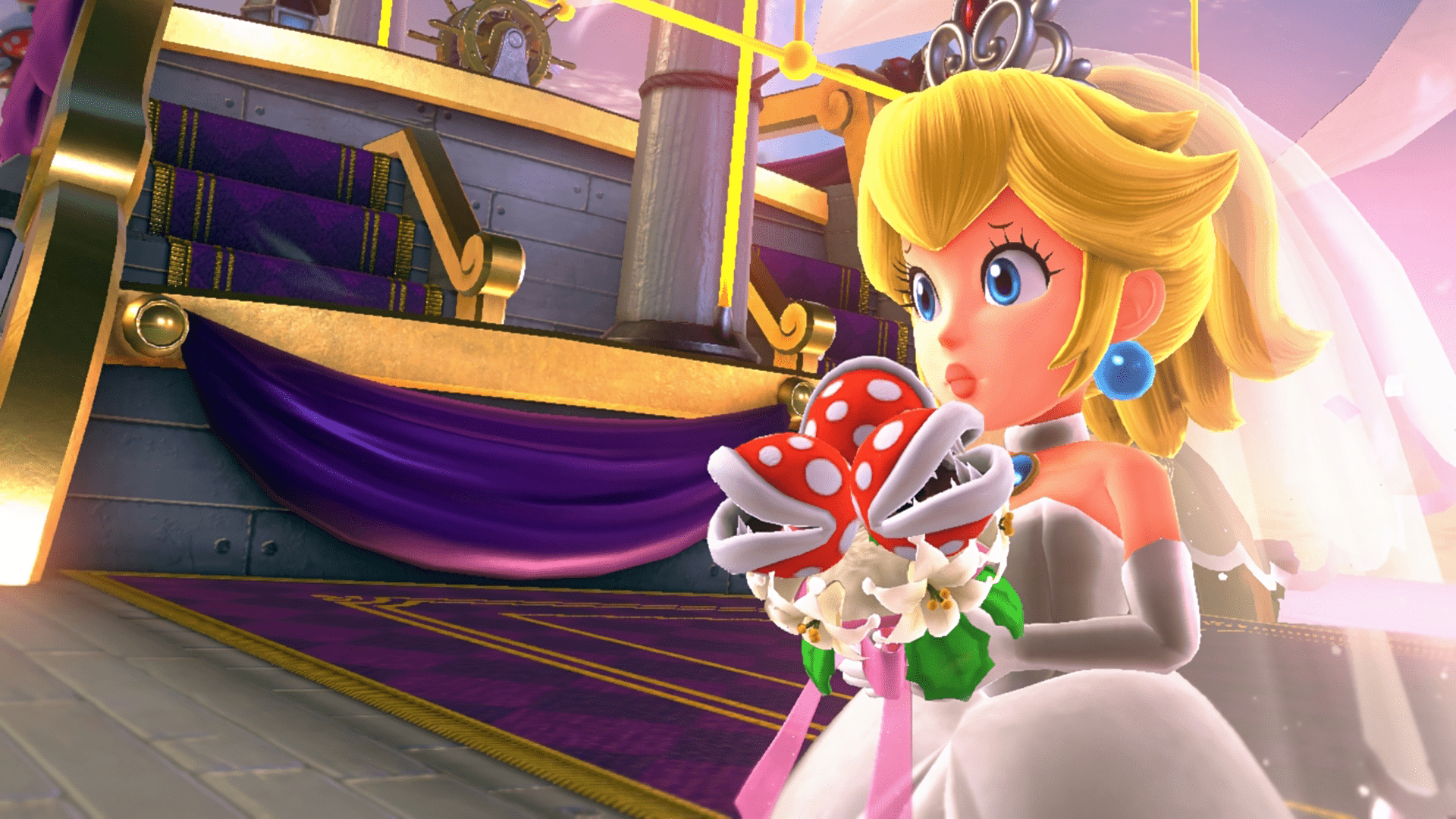1920x1080 Super Mario Odyssey Peach Wedding Dress Wallpaper HD Wallpaper