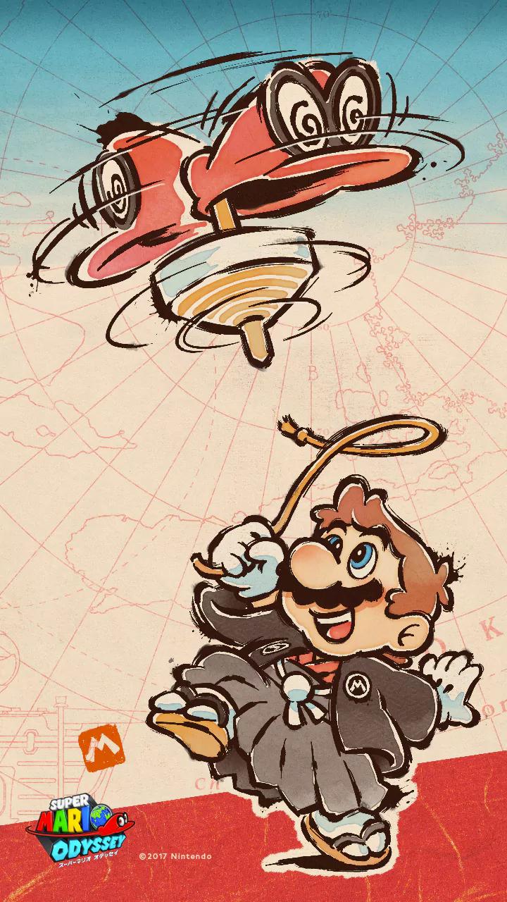720x1280 Super Mario Odyssey Wallpaper. Cat with Monocle