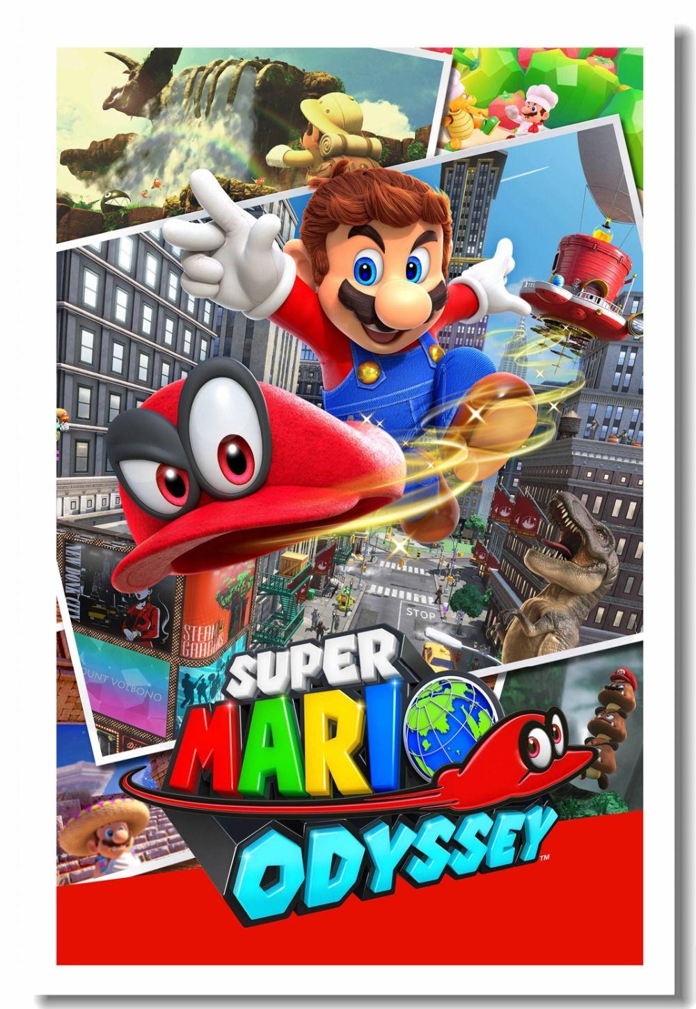 1000x1449 Custom Canvas Wall Decals Super Mario Odyssey Poster Mario Bros