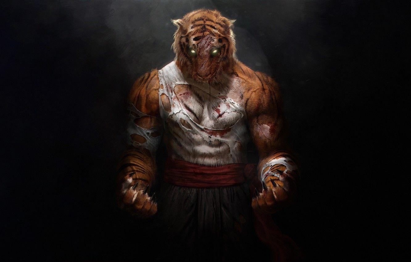 1332x850 Wallpaper Tiger, Fantasy, Art, Art, Tiger, Fiction, Beast