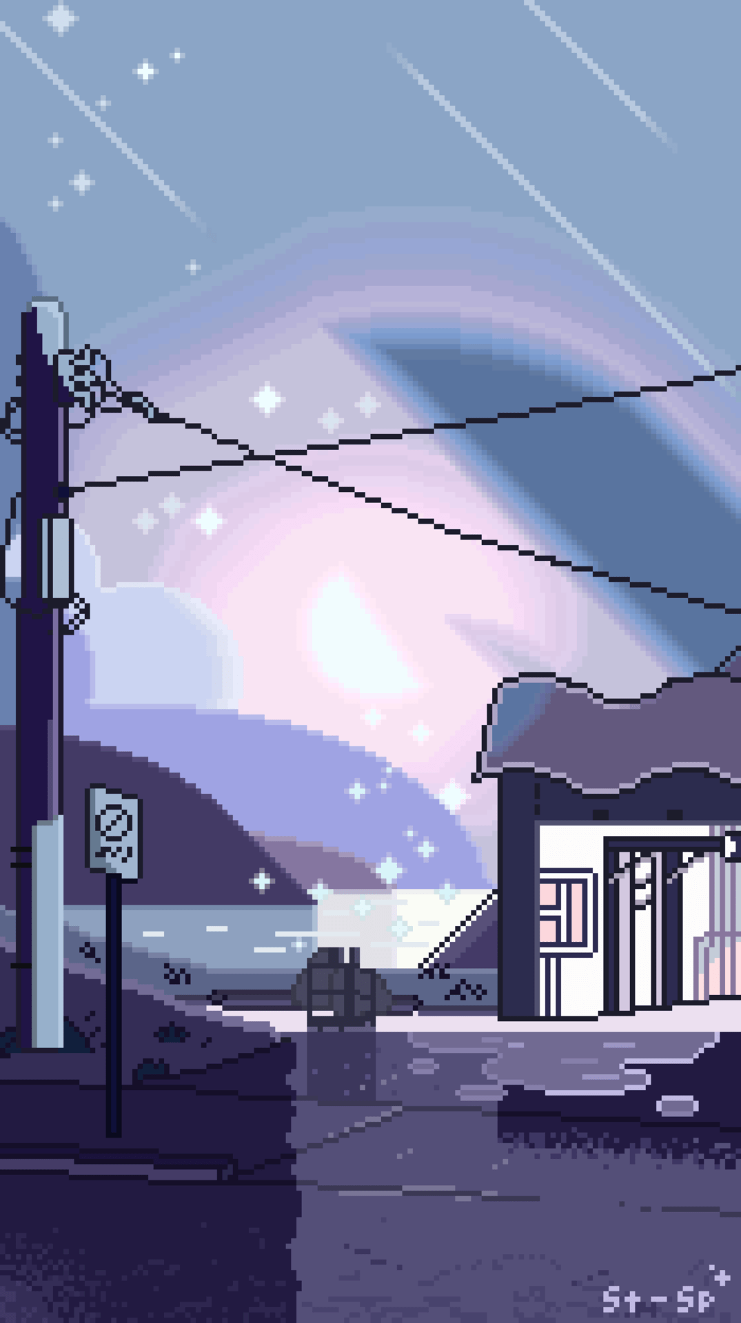 1075x1920 Spaced Out Pixel Art