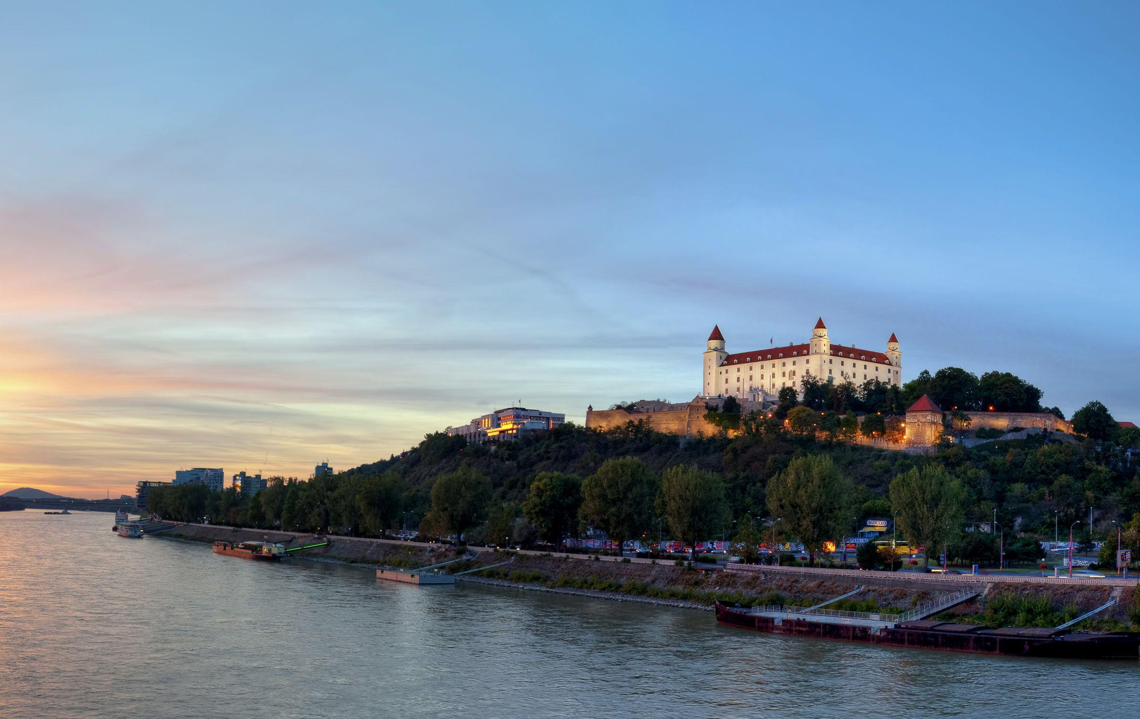 2304x1453 Desktop Wallpaper Slovakia Bratislava Sky Cities 2304x1453