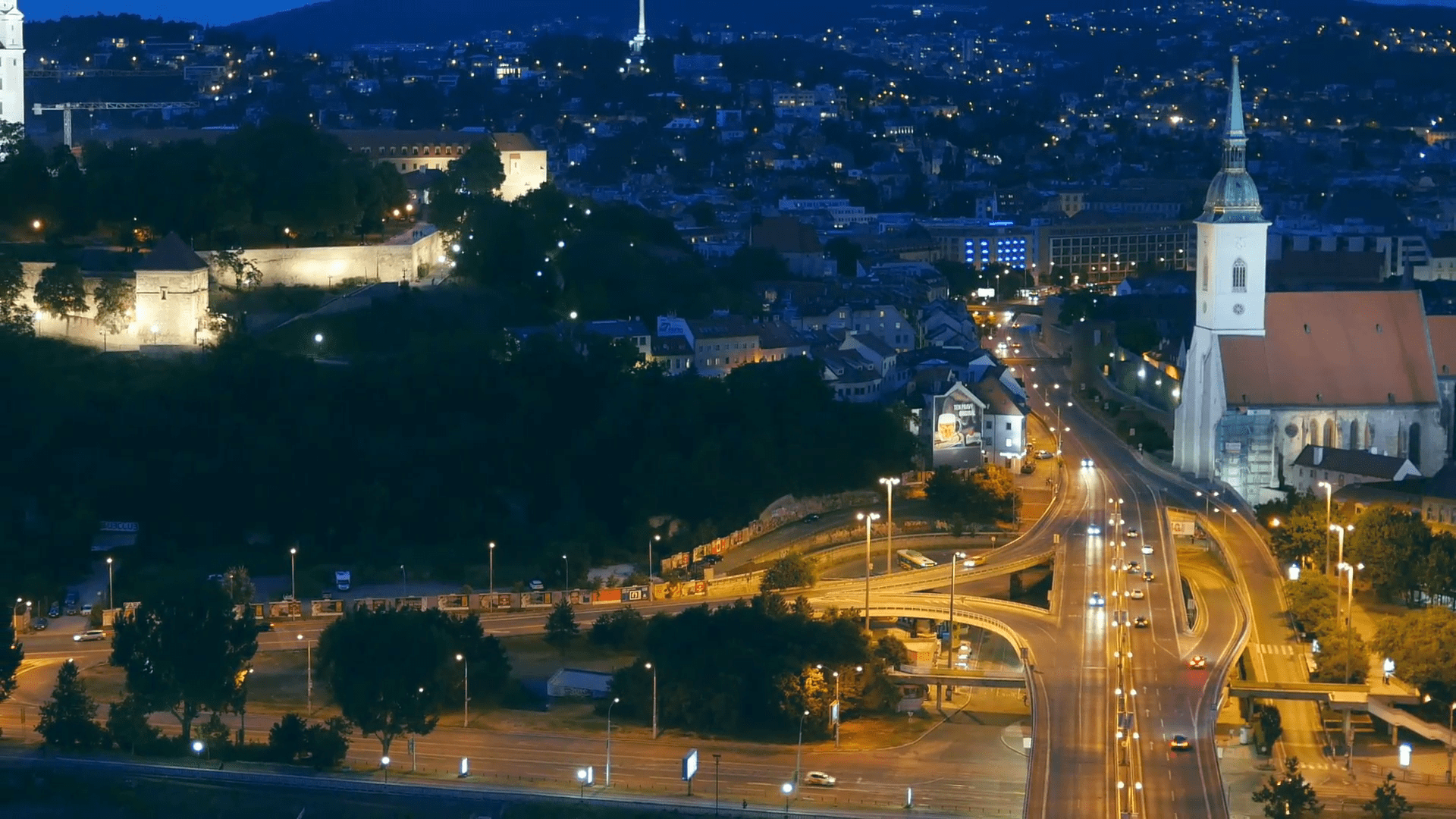 1920x1080 Night View Of Old Castle And Old Town, HD Wallpaper