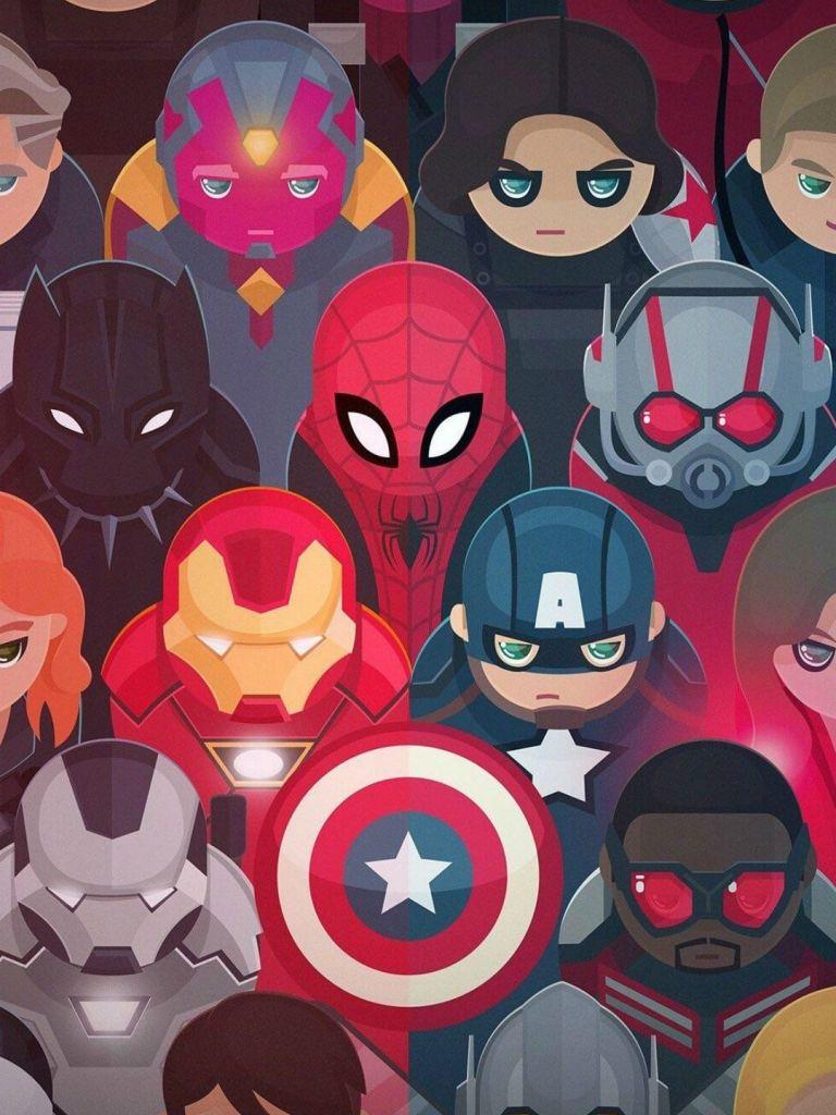 768x1024 Free download AVENGERS Tap to see more cute cartoon wallpaper