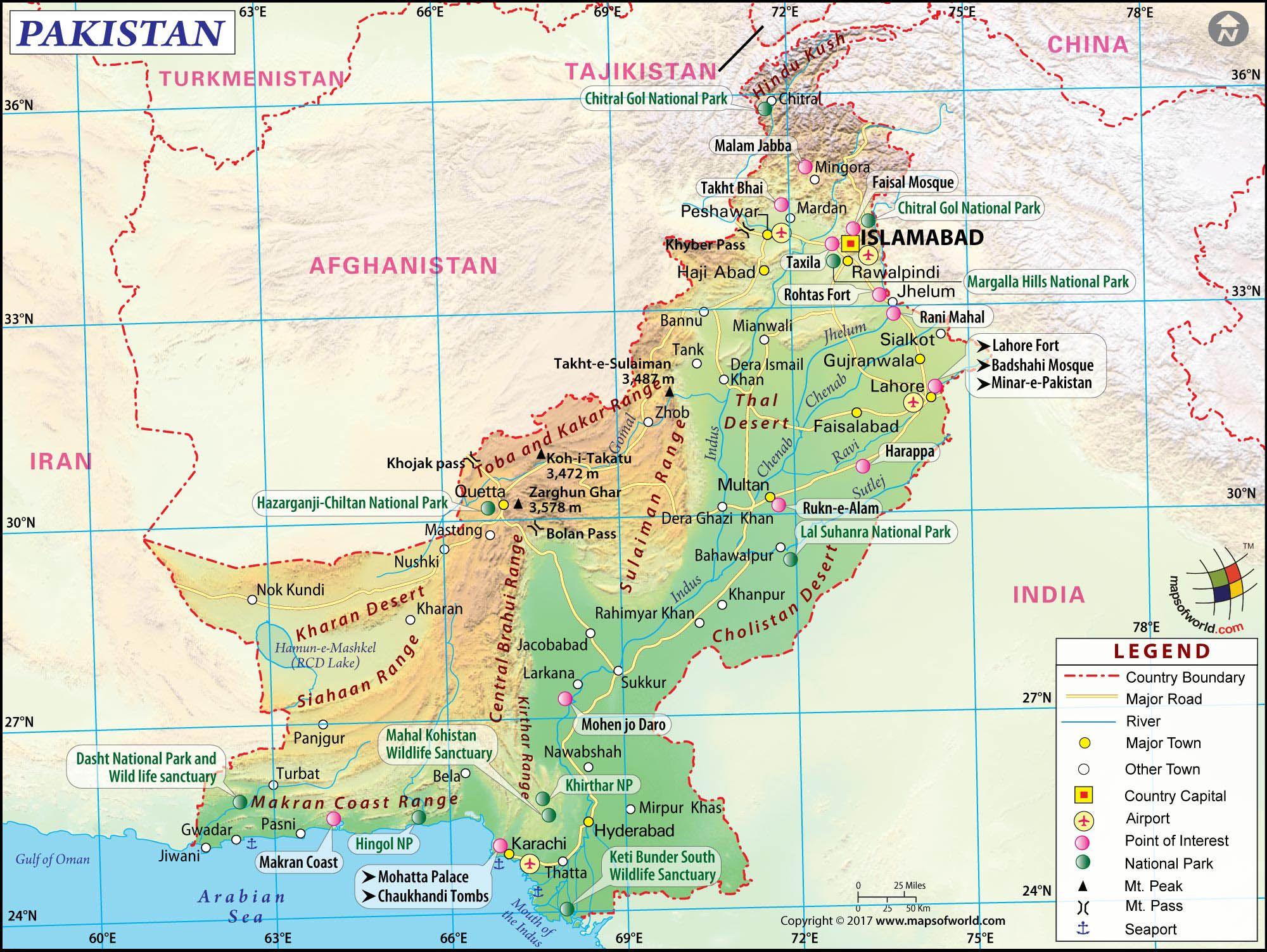 2000x1503 Large Pakistan Map Image [2000 x 2210 pixel] / Large Pakistan Map