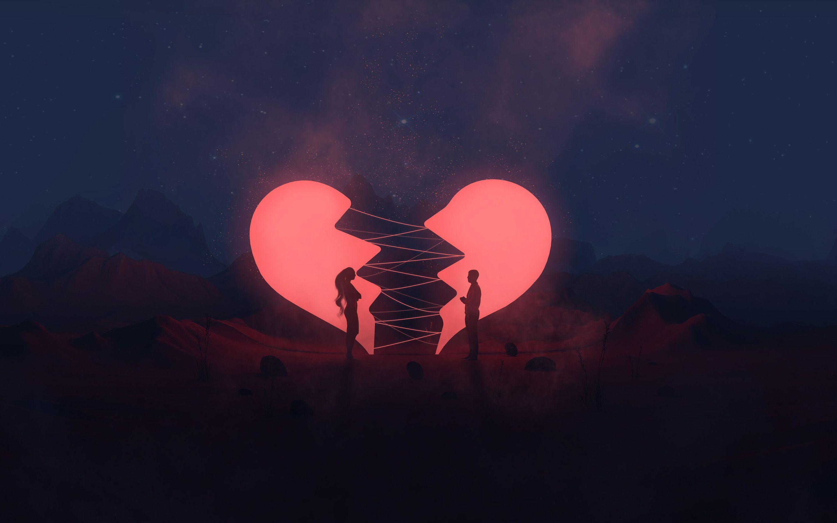 2880x1800 Broken Heart Couple Macbook Pro Retina HD 4k Wallpaper